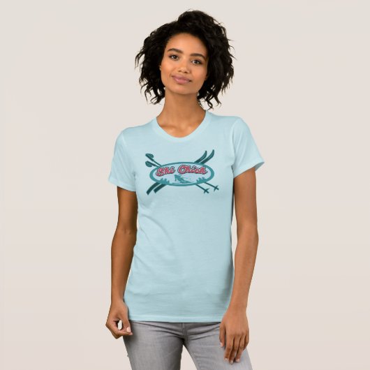 Ski Chick Winterabenteuer T-Shirt (Vorne ganz)