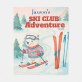 Ski Club Abenteuer Name Eisbär Fleecedecke (Vorderseite)
