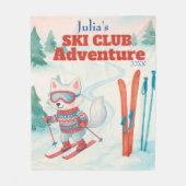 Ski Club Abenteuer Name Polarfuchs Fleecedecke (Vorderseite)