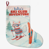 Ski Club Adventure Baby Arctic Fox Großer Weihnachtsstrumpf (Vorderseite)