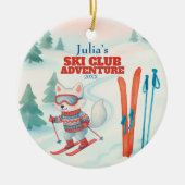 Ski Club Adventure Baby Arctic Fox Keramik Ornament (Vorne)