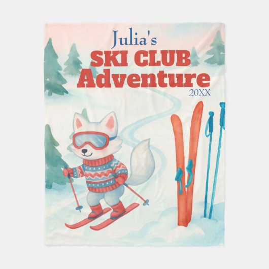 Ski Club Adventure Name Arctic Fox Fleecedecke (Vorderseite)