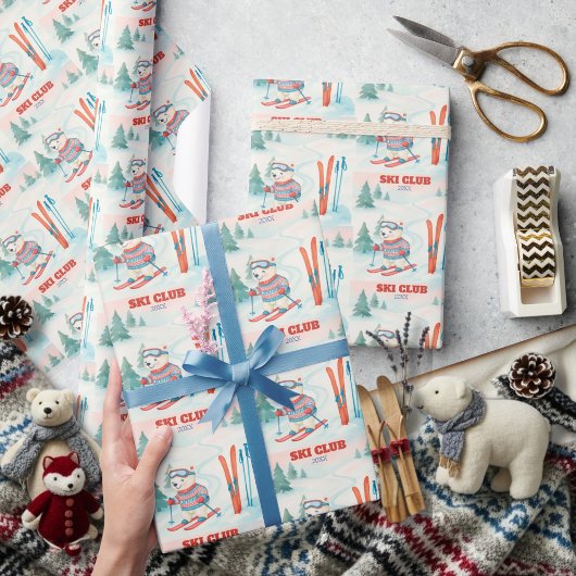 Ski Club Après Bébé Eisbär Geschenkpapier