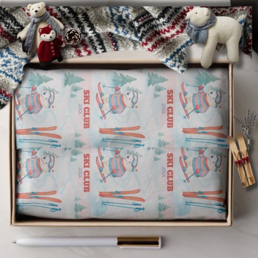 Ski Club Après Bébé Polar Bear Seidenpapier