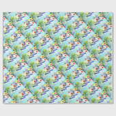 Ski-Collagen-Weihnachten Geschenkpapier (Flach)