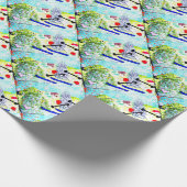 Ski-Collagen-Weihnachten Geschenkpapier (Ecke)