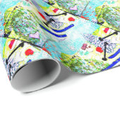 Ski-Collagen-Weihnachten Geschenkpapier (Rolleneckpunkt)