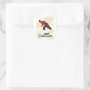 Ski Colorado Reiseplakat Riesencoffee Tasse Quadratischer Aufkleber