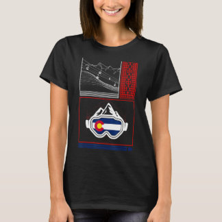 Ski Colorado Ski Mountain Skifahren Snowboard Rück T-Shirt