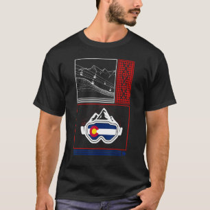 Ski Colorado Ski Mountain Skifahren Snowboard Rück T-Shirt