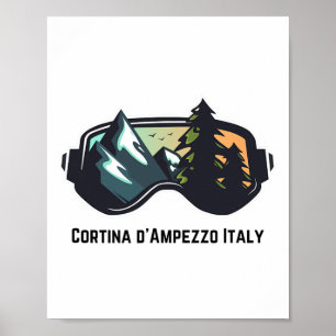 Ski Cortina D'ampezzo Italien Bergsee-Zauber im Va Poster