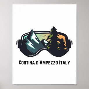 Ski Cortina D'ampezzo Italien Bergskifahren T Männ Poster