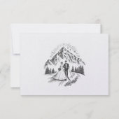 Ski Couple RSVP Karte (Rückseite)