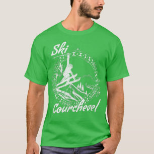 Ski Courchevel, France Vintage Snow Skiing Vacatio T-Shirt