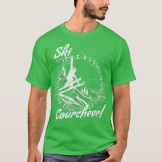 Ski Courchevel, France Vintage Snow Skiing Vacatio T-Shirt