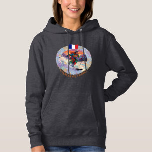 Ski Courchevel, Frankreich, Skifahrerin Hoodie