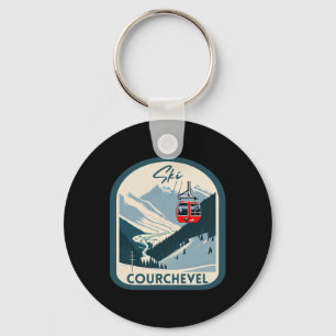 Ski Courchevel Retro Vintage Stil Courchevel Skifa Schlüsselanhänger