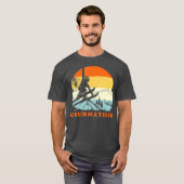 Ski Courmayeur Italien Vintages Schneeschuhwandern T-Shirt (Vorne ganz)