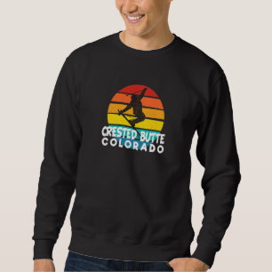 Ski Crested Butte 70er 80er Throwback Crested Butt Sweatshirt