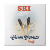 Ski Curon Vinschgau Italien Skiposter Fliese (Vorderseite)