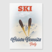 Ski Curon Vinschgau Italien Skiposter Magnetkarte (Vorderseite)