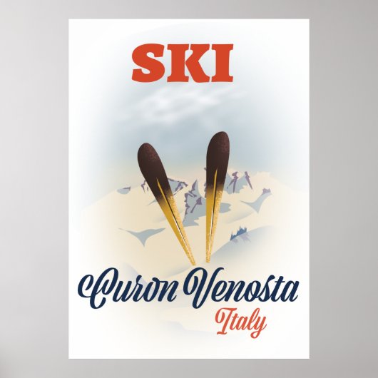 Ski Curon Vinschgau Italien Skiposter Poster (Vorne)