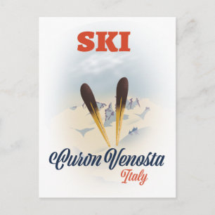 Ski Curon Vinschgau Italien Skiposter Postkarte