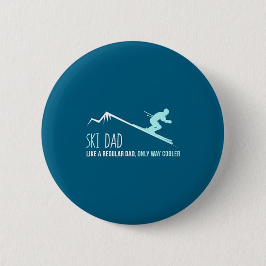 Ski Dad Funny Cute Winter Skiing Gift Button (Vorderseite)