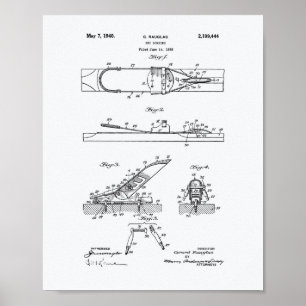 Ski, der die 1940 Patent-Kunst - Weißbuch bindet Poster