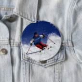 Ski, der hinunter den Berg läuft Button (Beispiel)