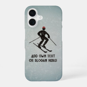 Ski-Design - Lackierter Metall-Look-Skifahrer - Te iPhone 16 Hülle