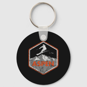 Ski-Design-Skifahren Snowboard Skifahrer Berge Asp Schlüsselanhänger