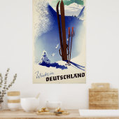 Ski Deutschland im Winter Poster (Küche)