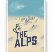 Ski die Alpen Aufkleber (Vorderseite)