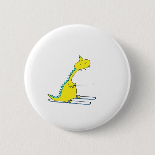 Ski Dino Button (Vorderseite)