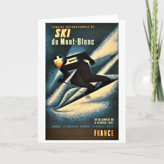 Ski du Mont-Blanc Vintage Travel Poster Karte (Vorderseite)