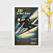 Ski du Mont-Blanc Vintage Travel Poster Karte (Gelbe Blume)
