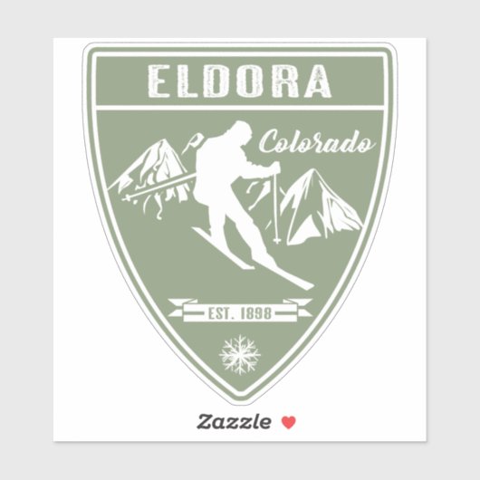Ski Eldora Colorado Aufkleber (Blatt)