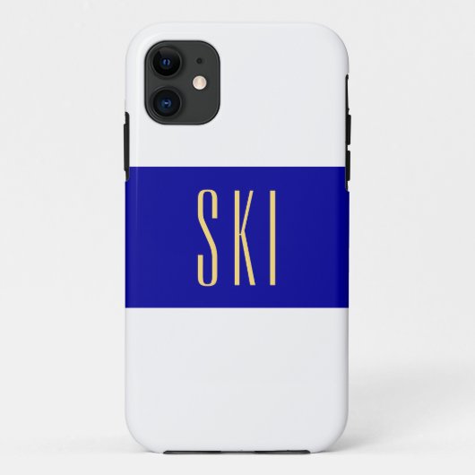 SKI Elegante Sporty Royal Navy Blaue Streifen Case-Mate iPhone Hülle (Rückseite)