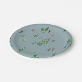 Ski Eröffnung Weihnachten Skiurlaub Skifahrer Blau Pappteller (Schrägansicht)