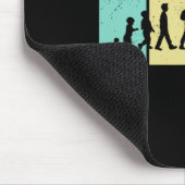 Ski-Evolution - Skifahrende Berge Retro-Ski Mousepad (Ecke)