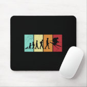 Ski-Evolution - Skifahrende Berge Retro-Ski Mousepad (Mit Mouse)