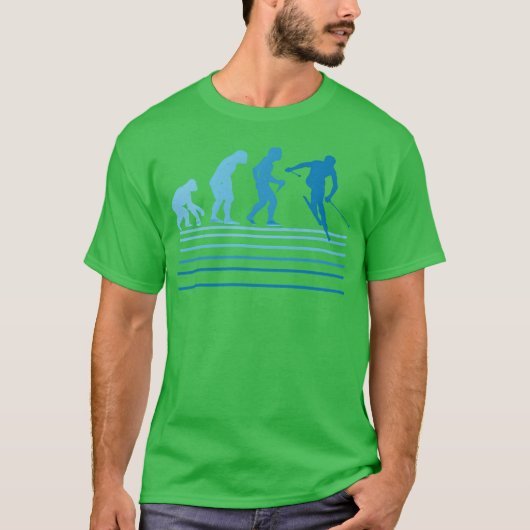 Ski-Evolution Skifahrer Wintersport Freund Freund T-Shirt (Vorderseite)