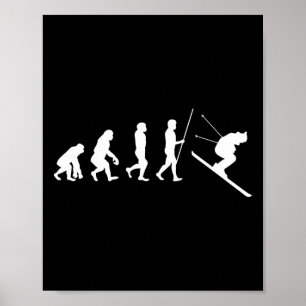 Ski-Evolution-Skiing-Skifahrer-Geschenk Poster