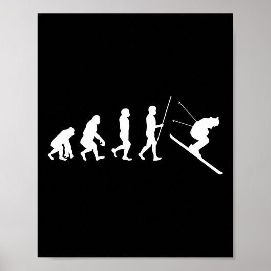 Ski-Evolution-Skiing-Skifahrer-Geschenk Poster (Vorne)