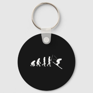 Ski-Evolution-Skiing-Skifahrer-Geschenk Schlüsselanhänger