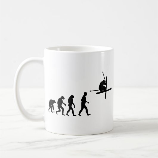 Ski-Evolutionsikone Kaffeetasse (Links)