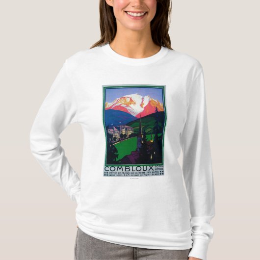 Ski fahren an Combloux förderndem Plakat T-Shirt (Vorderseite)