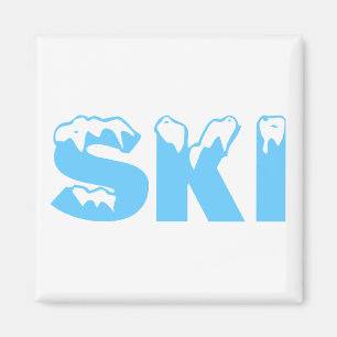Ski fahren (Blau) Magnet