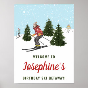 Ski-Fahren Frauen Ski-Urlaub Geburtstagsfeier Will Poster
